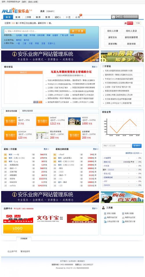 某知名房产cms系统破解版(新增房源预约和门户频道)