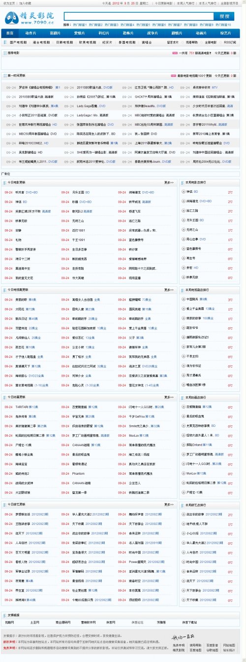 精灵影院源码 蓝色经典超强SEO电影网源码(9月最新采集规则)
