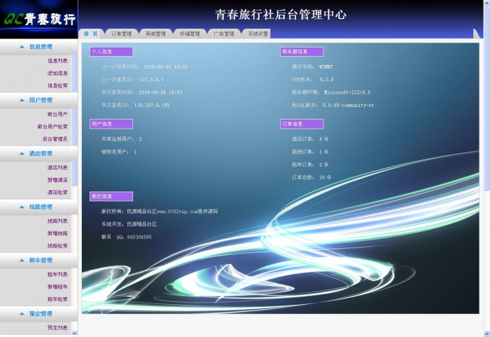 青春旅游门户源码 青春旅行社网站源码(ThinkPHP二次开发)