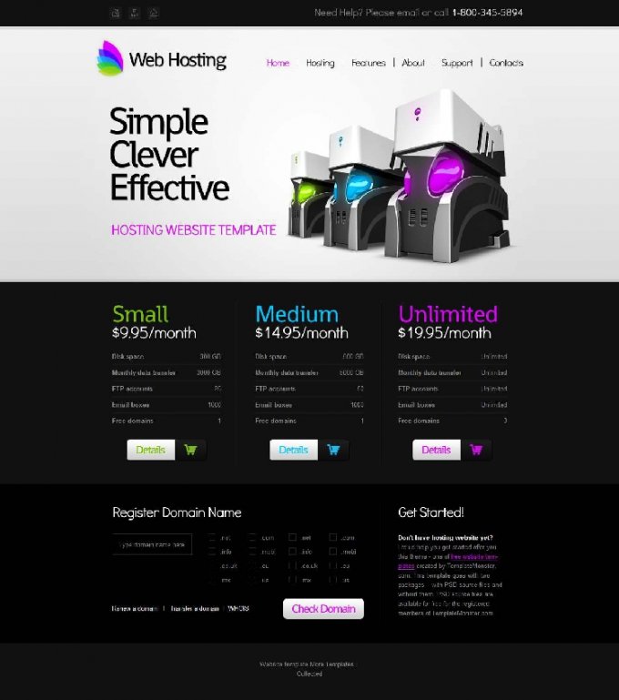 html5模板 div+css3网站虚拟主机IT科技整站模板网页模板