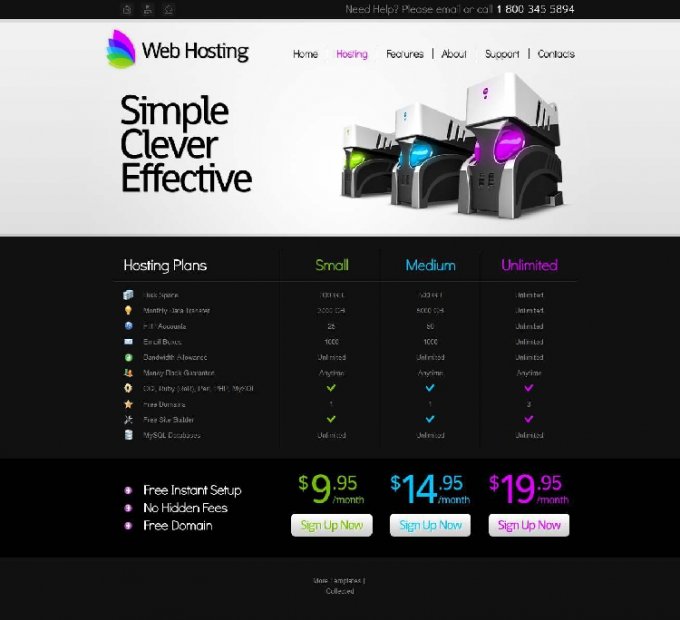 html5模板 div+css3网站虚拟主机IT科技整站模板网页模板