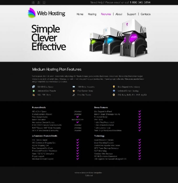 html5模板 div+css3网站虚拟主机IT科技整站模板网页模板