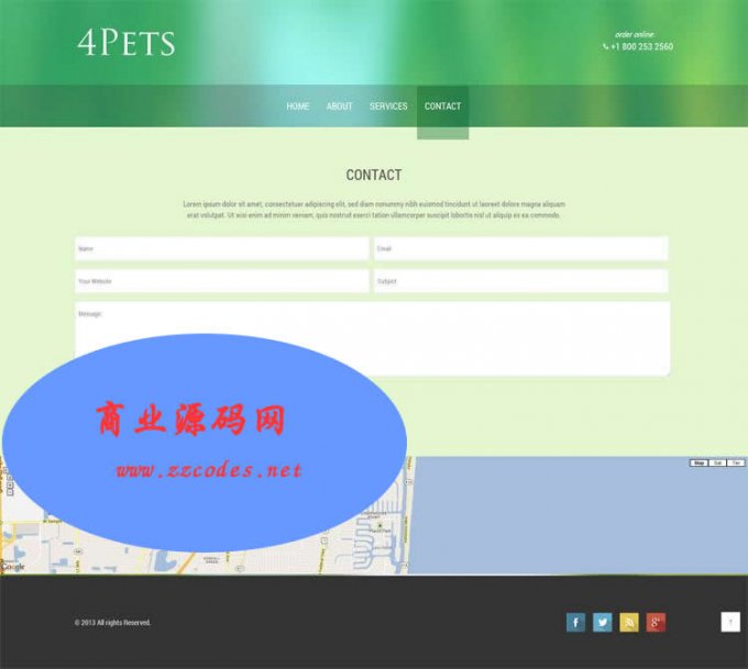 Html5网页模板 div+css3宠物网站模板 手机电脑站自适应 静态模板