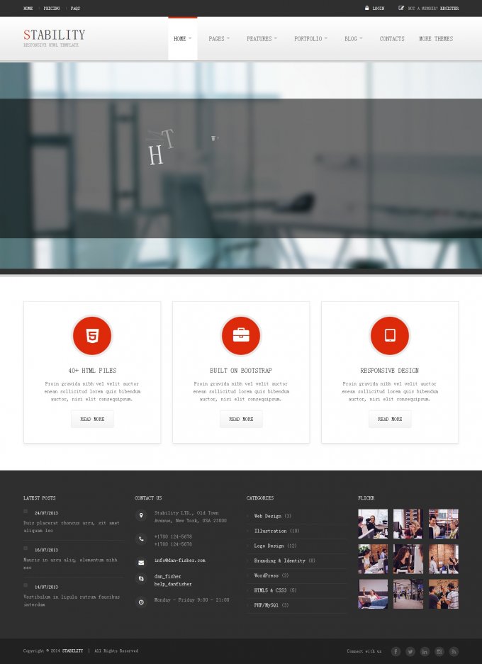 Stability HTML5静态网站模板 CSS3 网站模板 高端大气