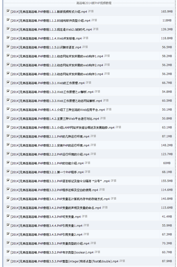 2014年LAMP兄弟连特级PHP视频教程最新更新 50G大集合