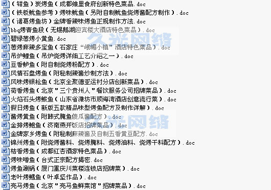 正宗诸葛烤鱼技术实用教程+全套配方资料/送37种烤鱼大全