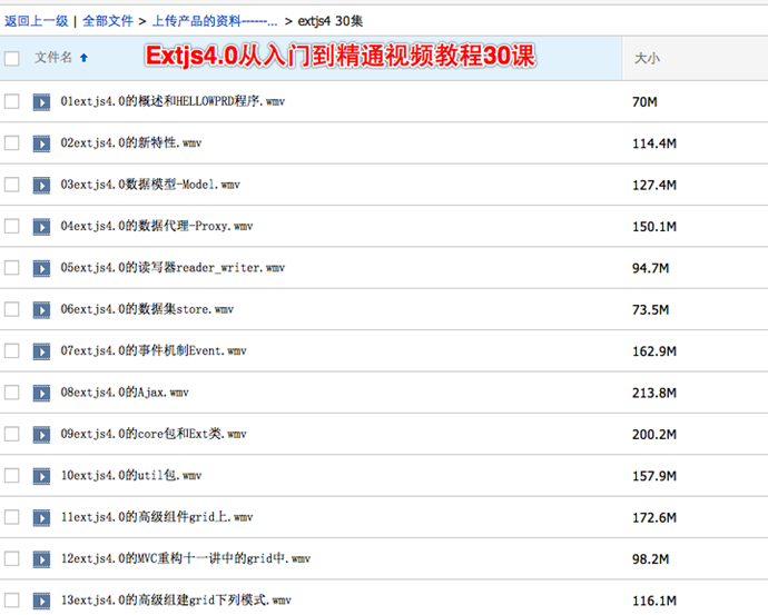 Extjs4.0视频教程 从入门到精通 深入讲解Extjs4.0框架应用视频