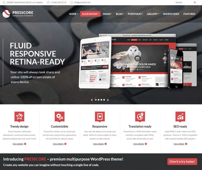 wordpress主题模板 PressCore|外贸企业建站|网站源码|中文汉化版