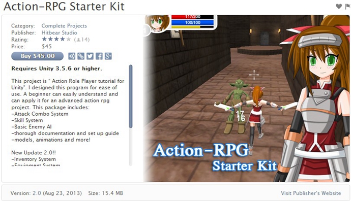 unity3dԴ ɫϷ Action-RPG Starter Kitͨ