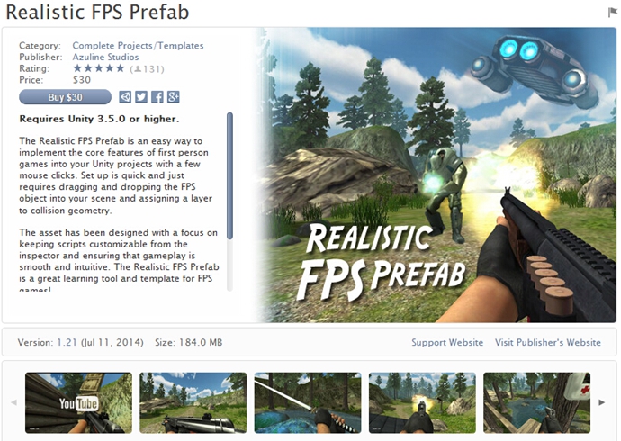 unity3d游戏源码 射击类似cs开发包 Realistic FPS Prefab