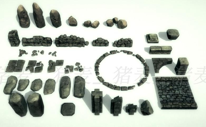 unity3d游戏素材 梦幻场景模型制作资源素材包Top-Down Assets