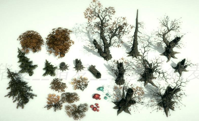 unity3d游戏素材 梦幻场景模型制作资源素材包Top-Down Assets