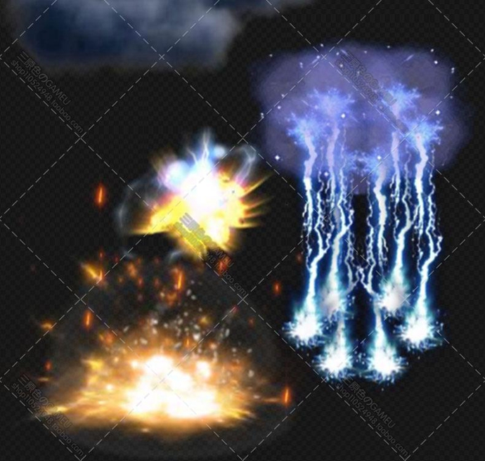 游戏美术资源/素材 手游页游攻击技能光效特效序列帧 PNG透明