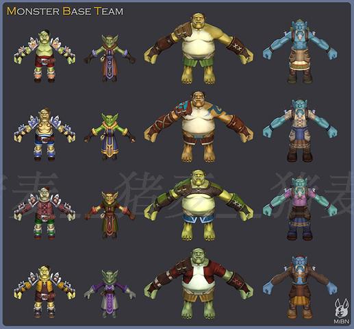 unity3d游戏人物模型 精灵族怪物带动作 Monster BaseTeam v1.2