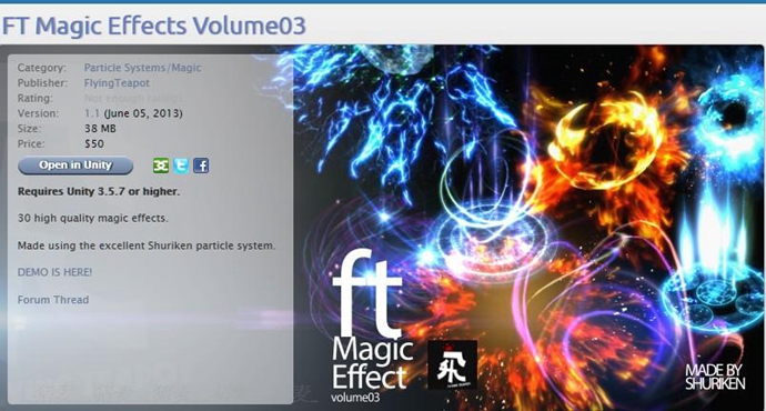 Unity3D插件3 0个炫丽粒子特效源码 FT Magic Effects Volume03