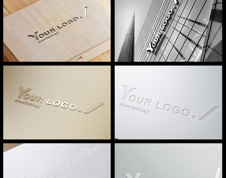 PSD智能图层源文件 LOGO工艺效果模板展示分层模板 标志贴图模板