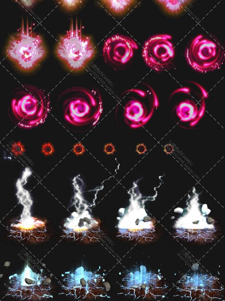 游戏美术资料素材 68套技能特效 动画序列帧图PNG760P