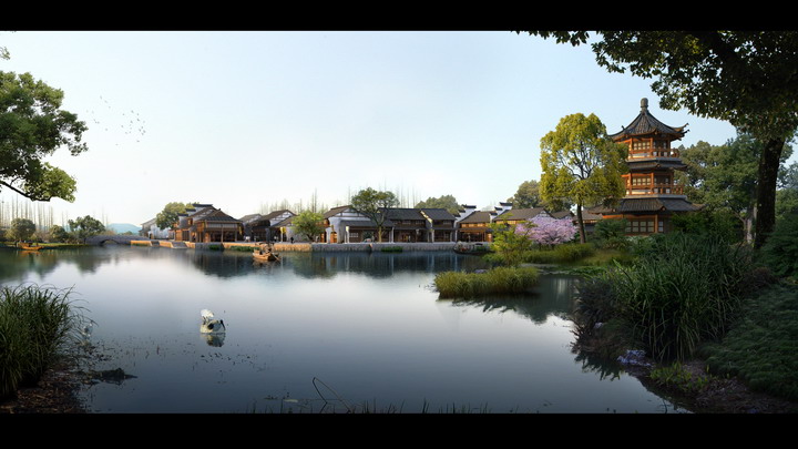最新水晶石后期素材PSD分层园林景观后期配景建筑效果图