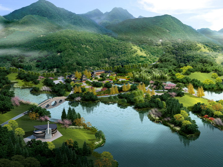 最新水晶石后期素材PSD分层园林景观后期配景建筑效果图