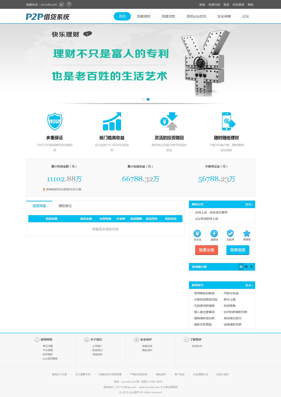 方维P2P借贷源码V3.2开源无限制+人人贷系统+统计模块+额度申请