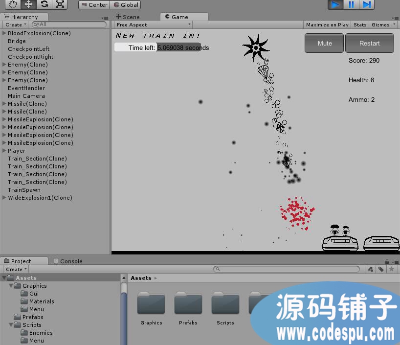unity游戏源码 导弹射击游戏源码Subway Gun
