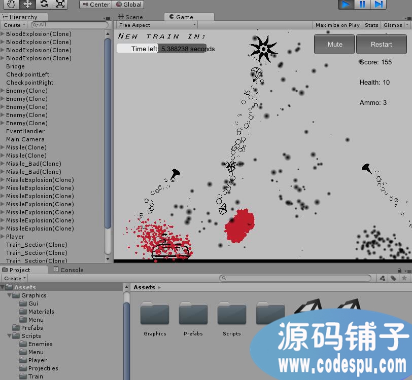 unity游戏源码 导弹射击游戏源码Subway Gun