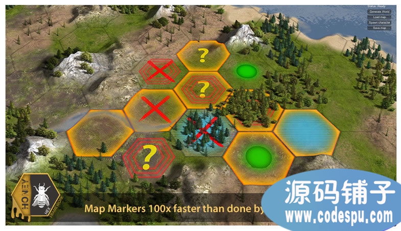 unity游戏源码 六角蜂巢网格地形地图项目框架源码