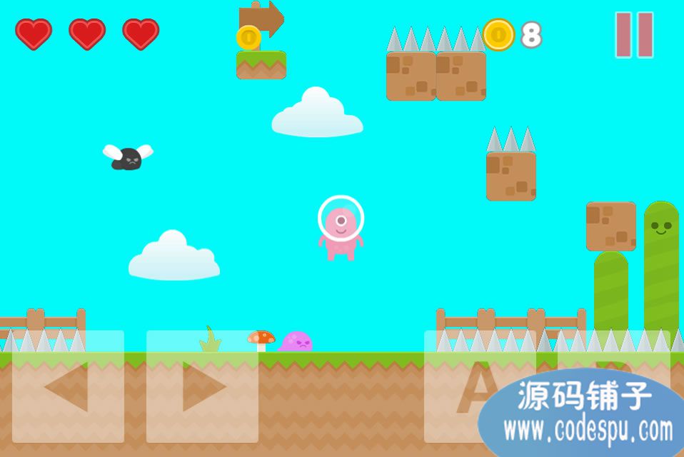 Cocos2d-x 3.2制作的一款横版冒险休闲游戏源码