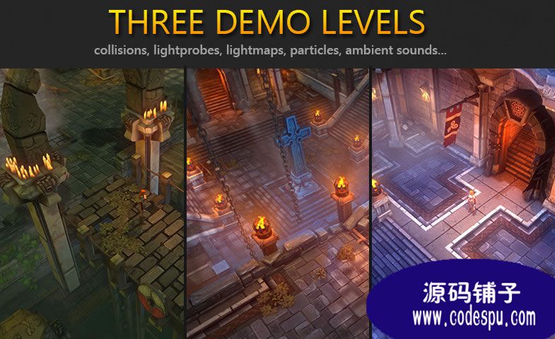 unity3d暗黑风RPG游戏地牢场景Fantasy Action RPG Tileset