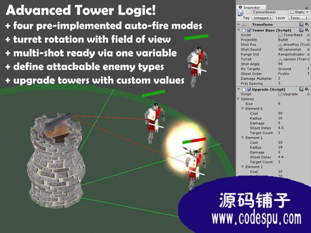 unity3D塔防游戏源码3D Tower Defense Kit 1.7