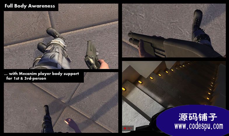 Unity3d射击游戏源码 Ultimate FPS游戏源码 c#脚本