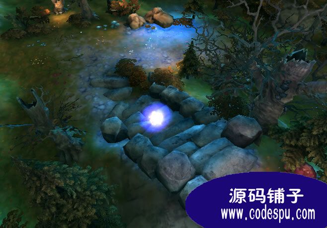 unity3d暗黑风格场景源码 控制魔球可漫游,c#脚本