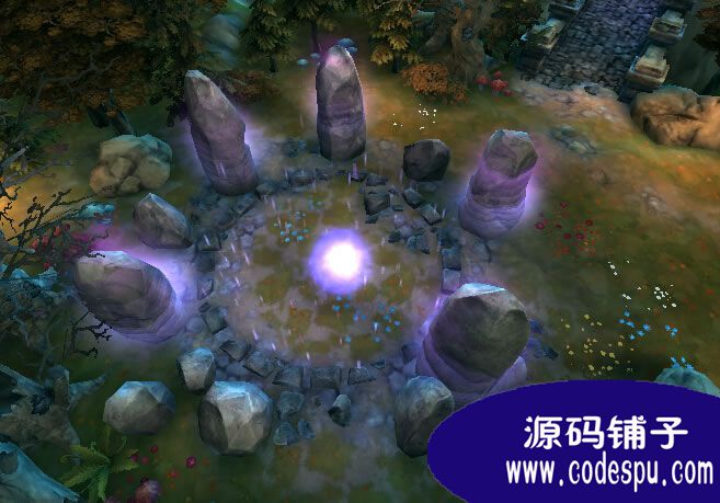 unity3d暗黑风格场景源码 控制魔球可漫游,c#脚本