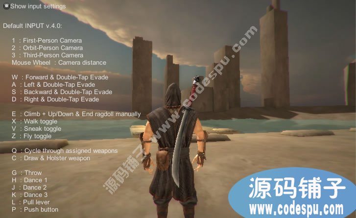 unity3D武士杀手动作游戏源码 c#脚本