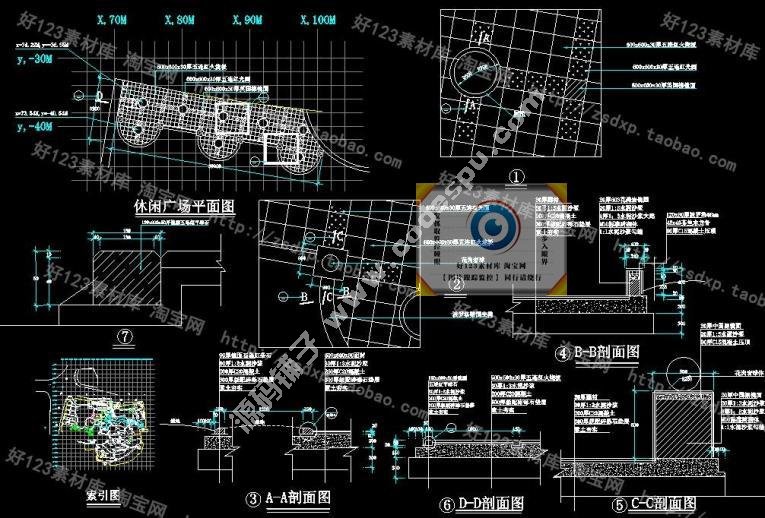 2016公园广场城市道路景观植物绿化规划CAD平面图园林cad设计素材