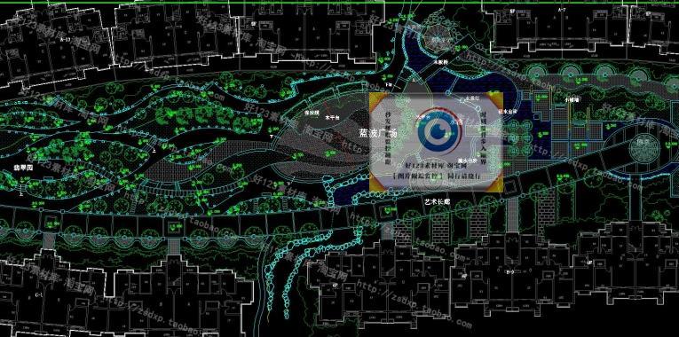 2016公园广场城市道路景观植物绿化规划CAD平面图园林cad设计素材