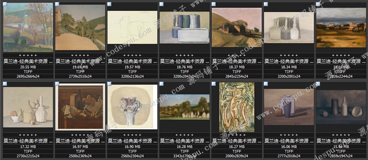 乔治·莫兰迪高清油画大图抽象高清图片素材
