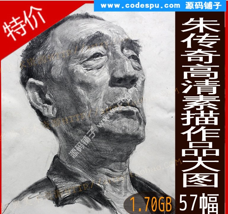 素描头像临摹画室收集经典 朱传奇素描作品高清大图片57幅