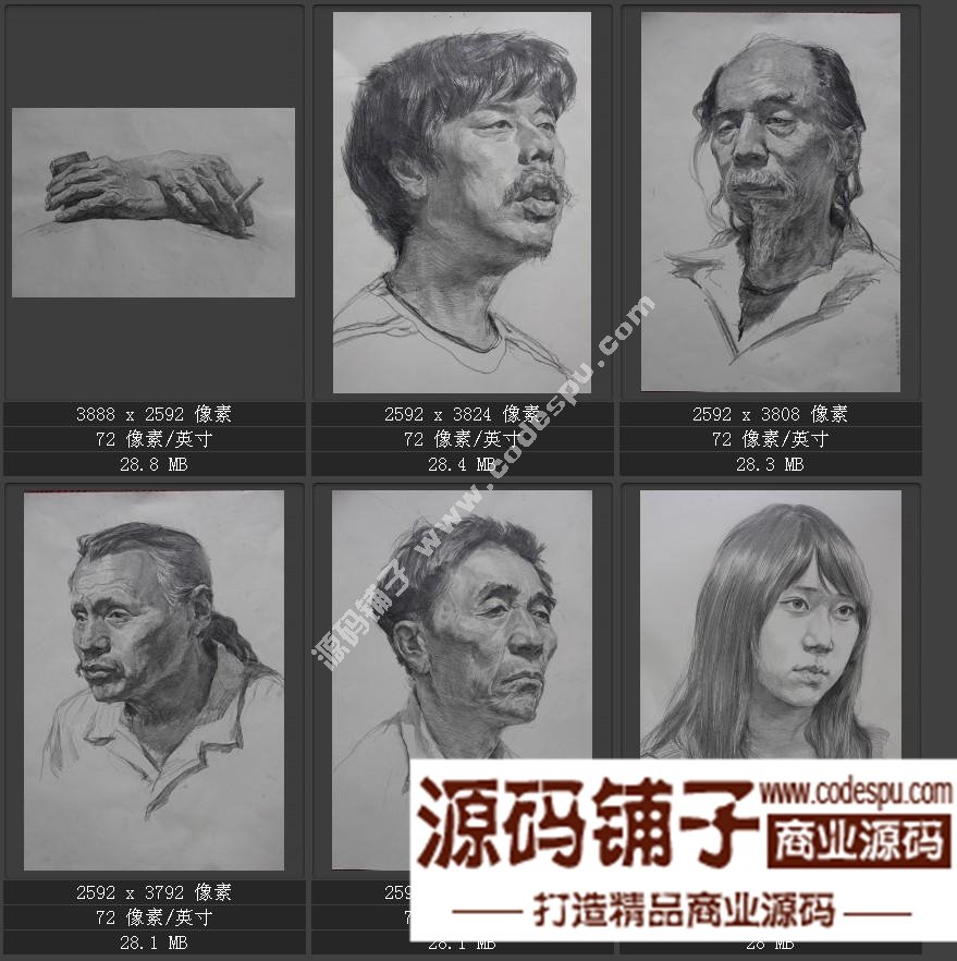 素描头像临摹画室收集经典 朱传奇素描作品高清大图片57幅