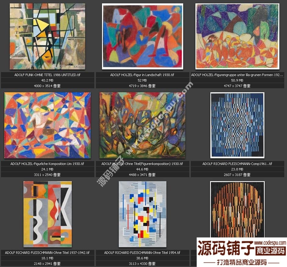 独家素材 欧美顶尖艺术抽象绘画最全高清图集 微喷 装饰画专用
