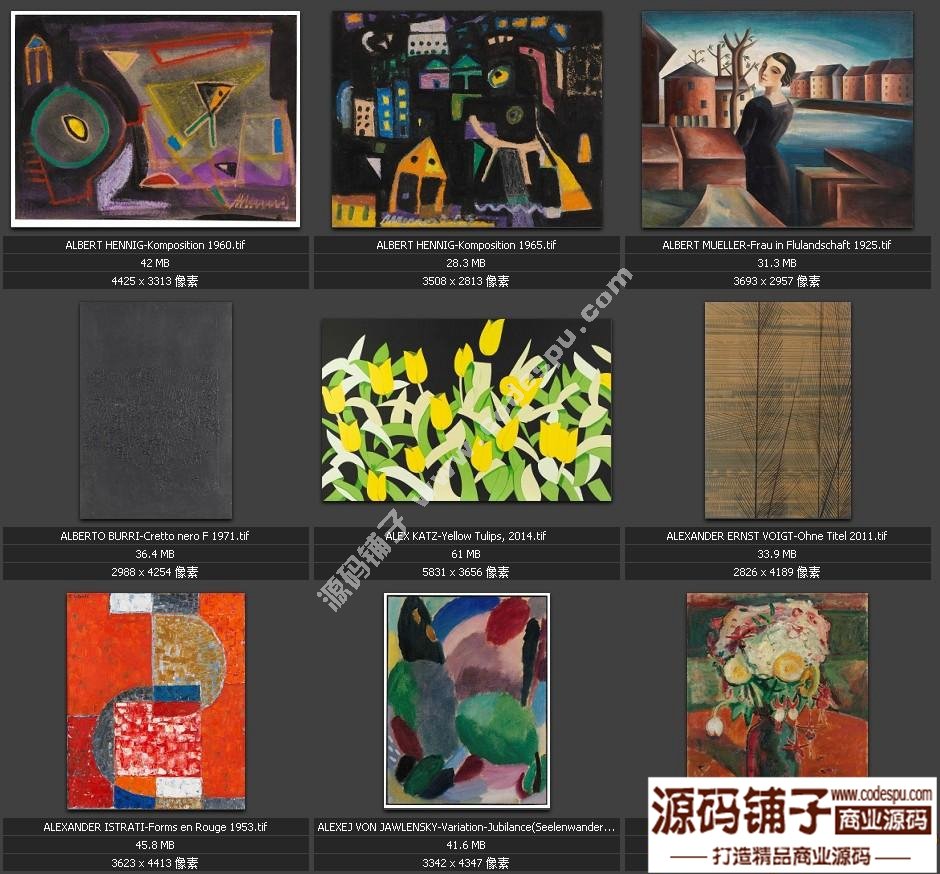 独家素材 欧美顶尖艺术抽象绘画最全高清图集 微喷 装饰画专用