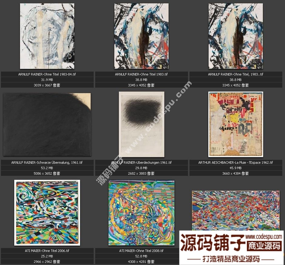 独家素材 欧美顶尖艺术抽象绘画最全高清图集 微喷 装饰画专用