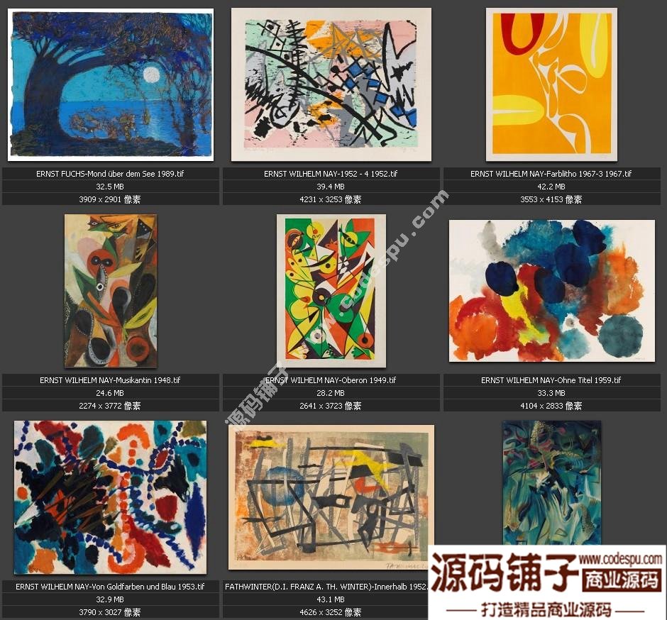 独家素材 欧美顶尖艺术抽象绘画最全高清图集 微喷 装饰画专用