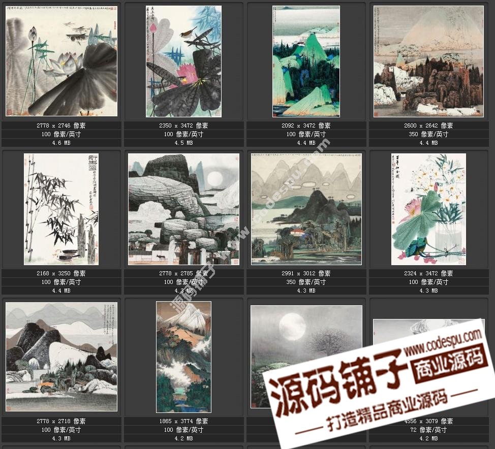 当代国画家薛亮作品图片91张 绘画临摹设计素材图库