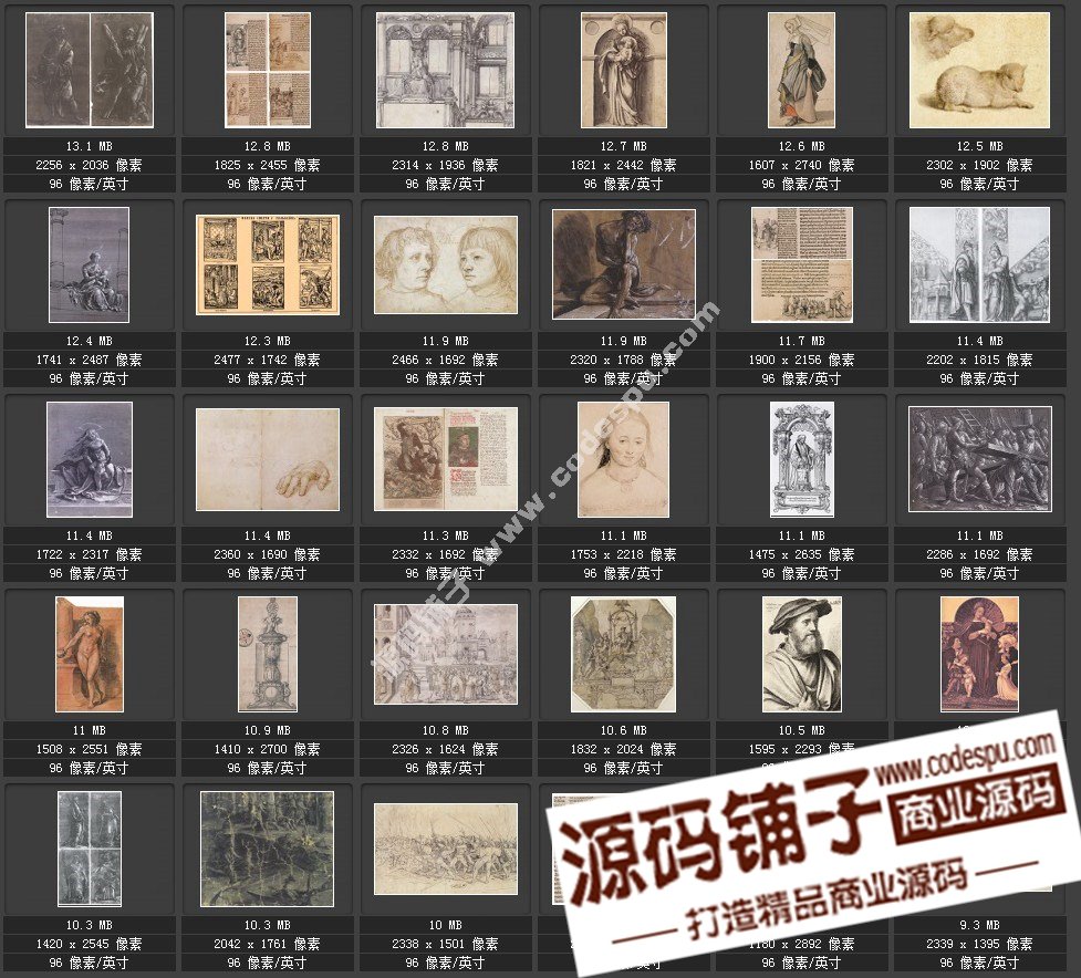 素描类系列图库 Hans Holbein荷尔拜因素描197幅1.91GB
