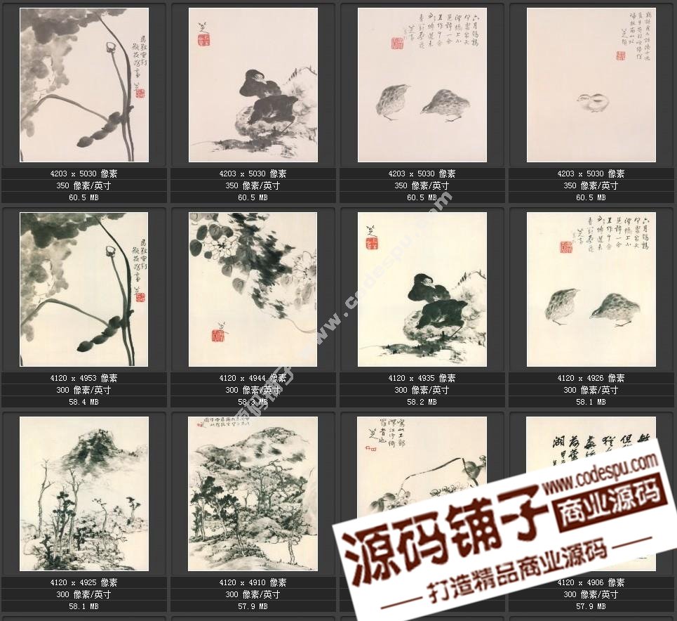 八大山人 朱耷 国画绘画作品高清图片集70幅20.2 GB珍藏