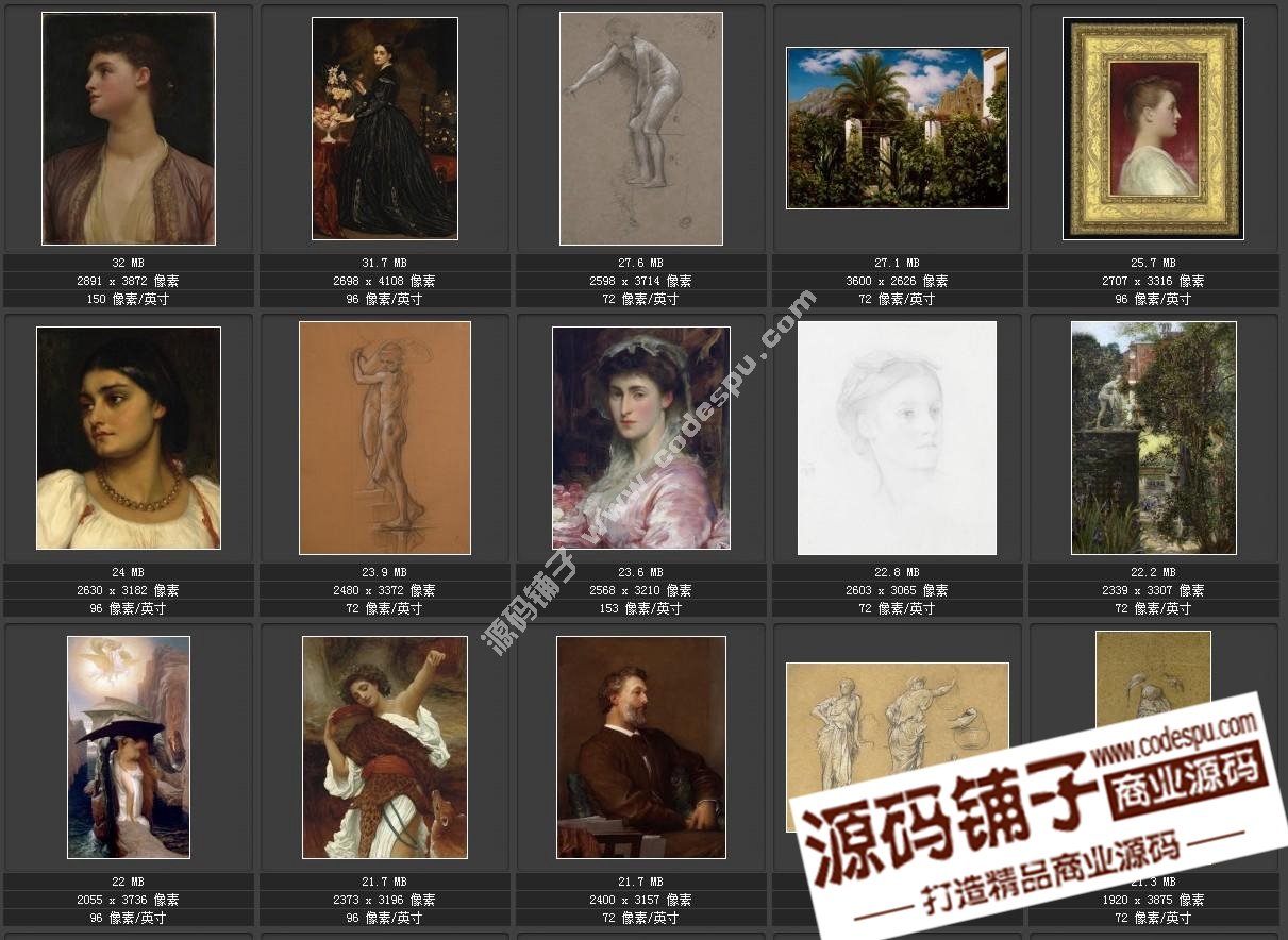 莱顿Leighton 绘画作品集高清唯美油画大图片85幅 油画装饰画素材