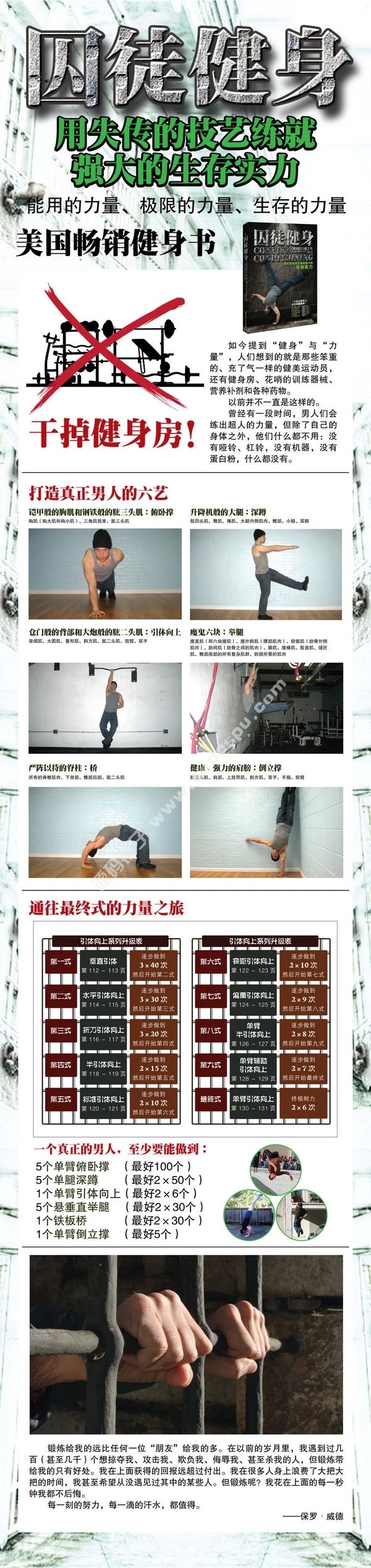 囚徒健身1+2(全套两册)男人无器械健身书囚徒健身