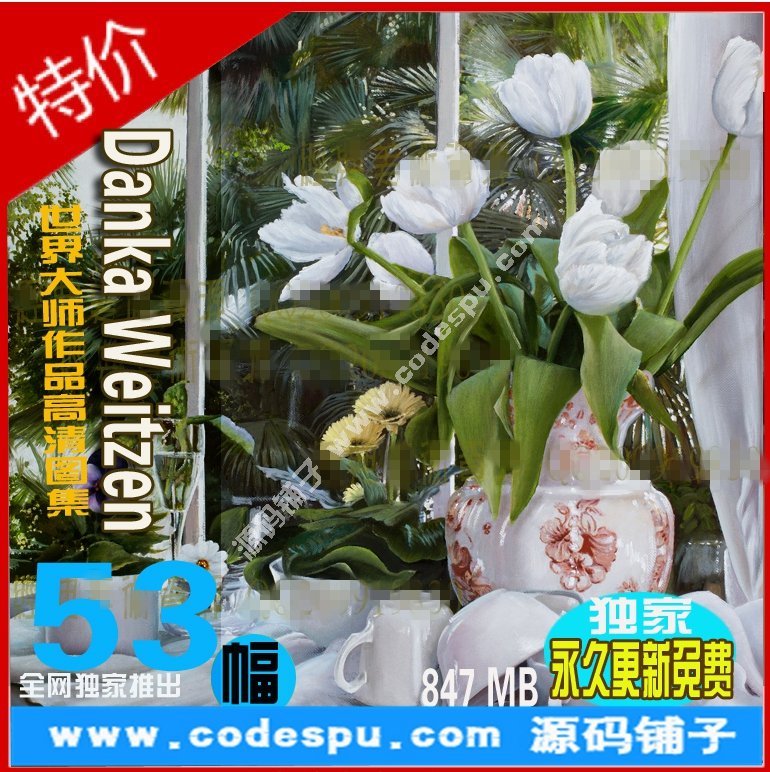 波兰女画家Danka Weitzen油画作品高清图片 写实瓷器静物花卉油画