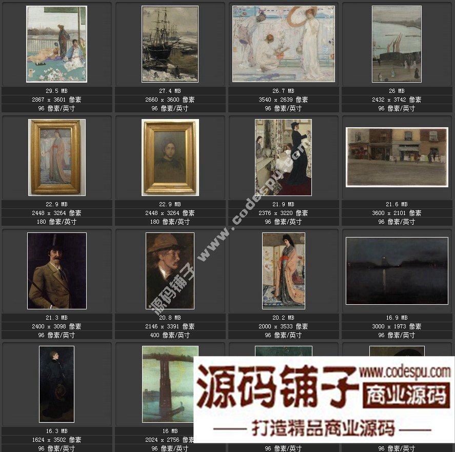 美国印象派画家★惠斯勒McNeill Whistler〓绘画作品高清图228幅